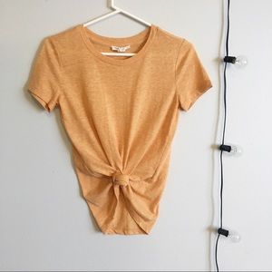 Forever 21 Yellow Heathered Knit Tee